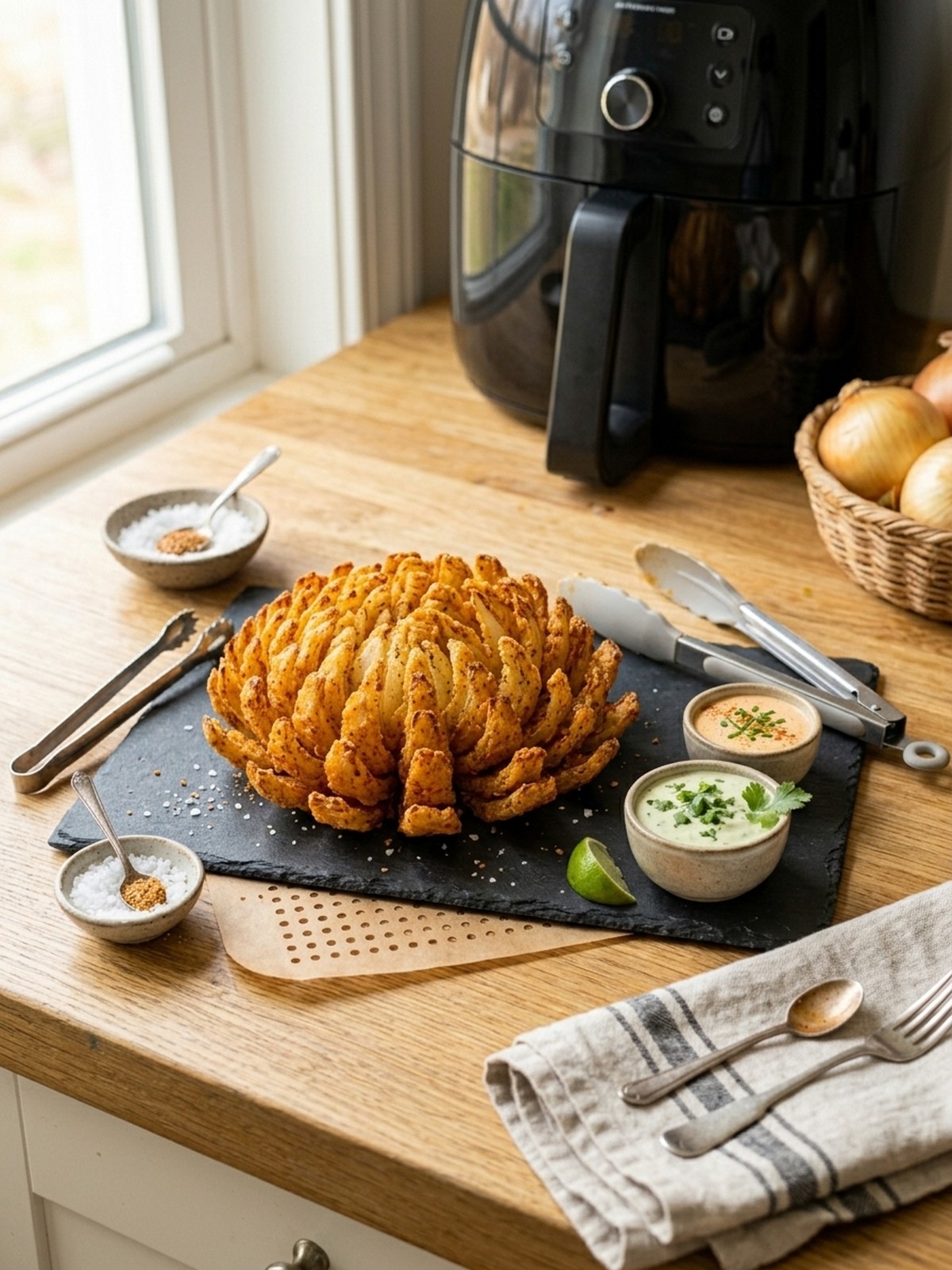Serving and variation ideas for Air Fryer Blooming Onion