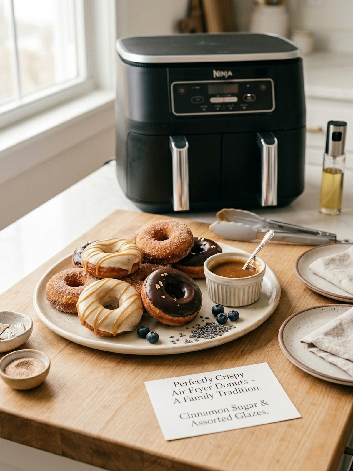 Serving and variation ideas for Air Fryer Donuts