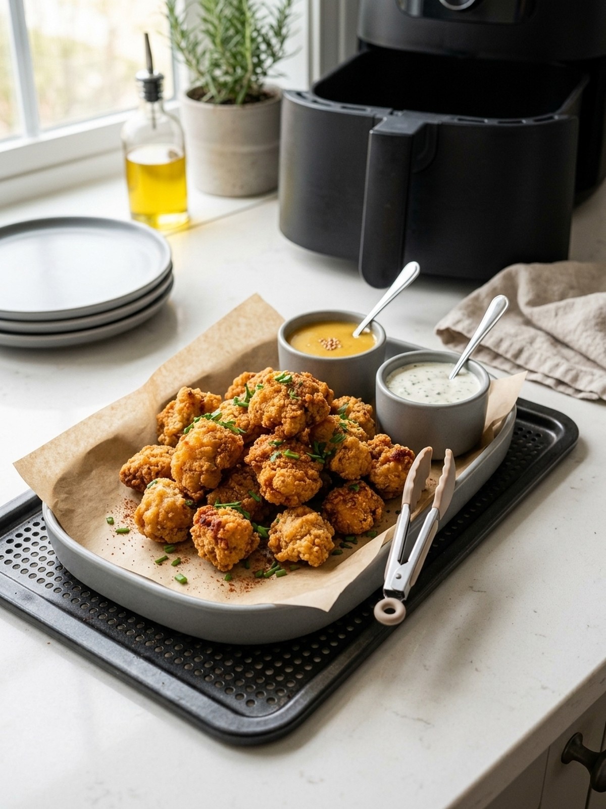 Serving and variation ideas for Air Fryer Popcorn Chicken
