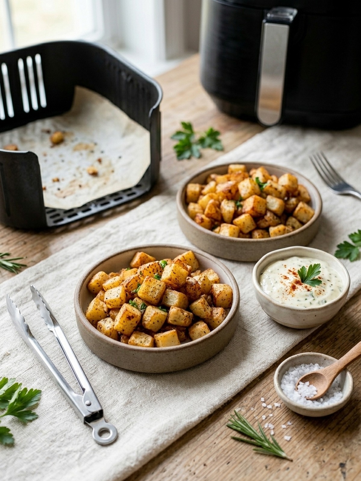 Serving and variation ideas for Air Fryer Potato Cubes